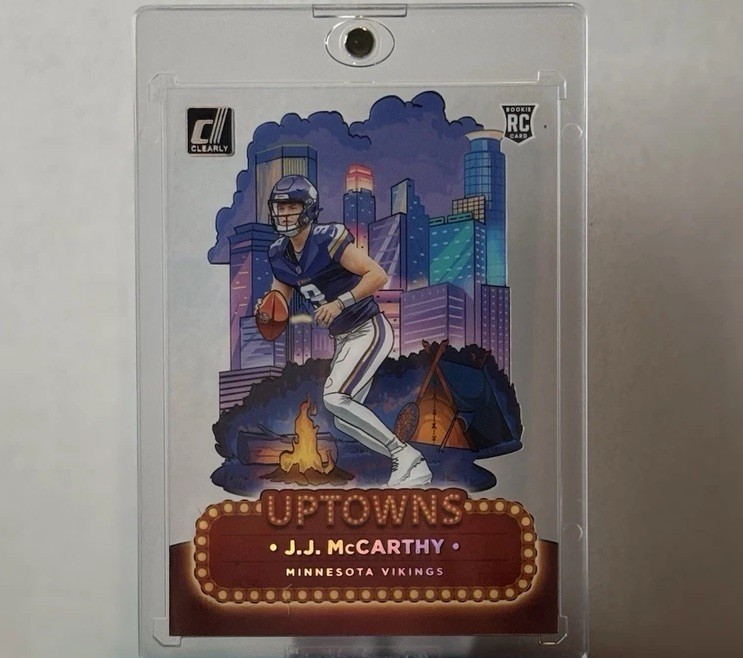 2024 Clearly Donruss JJ McCarthy Uptowns RC Vikings Rookie #9 CASE HIT! 🔥