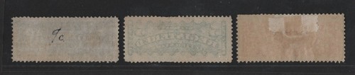 CANADÁ 1875-1888 SCOTT #F1-#F3 COMO NUEVO EL 2C. & 8C. SON BISAGRAS EL 5C. NO TIENE GOMA - Imagen 2 de 2