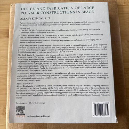 Design and Fabrication of Large Polymer Constructions in Space, Paperback Kondy - Picture 3 of 4
