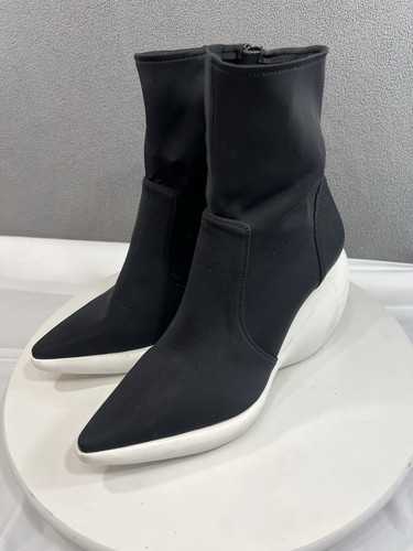 Jeffrey Campbell Platform Ankle Booties Microfiber Black White Women Size 8 - Picture 4 of 14