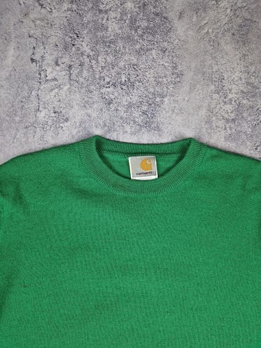 Vintage Carhartt Sweater Men's Wool Y2K Long Sleeve Green Size L - Picture 4 of 13