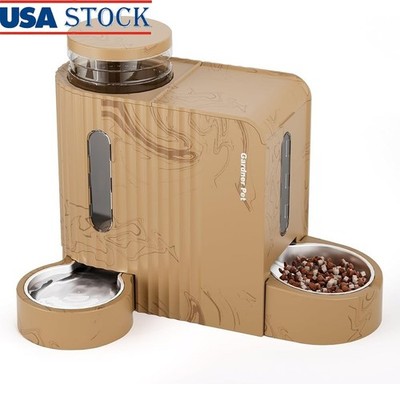 2in1 Automatic Pet Feeder Water Dispenser Gravity Fed Food Bowl Easy Clean New