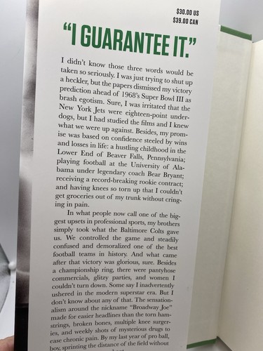 Handsignierte Erstausgabe Joe Namath’s All The Way, My Life In 4 Quarters, 2019 - Bild 4 von 9