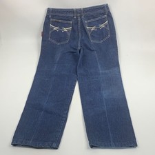 Vintage Jordache Blue Denim Jeans White stitch Size 34 Vtg Dark wash Cotton