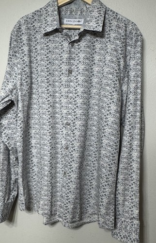 John Lennon Shirt Mens Size XL Geometric Button-Up Preppy Long Sleeve - Picture 3 of 9