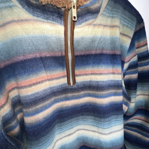 North River Outfitters Damen X Large blau gestreift 1/4 Reißverschluss Fleece Shirt Top XL - Bild 4 von 13
