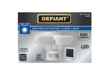 Defiant 180° White Motion Sensor Solar LED Outdoor Security Flood Light 500LM
