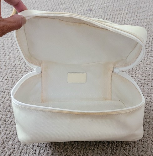 AUTÉNTICA BOLSA DE TOCADOR COSMÉTICA GUCCI DE LONA DE BAMBÚ Y CUERO BOLSA PARA EL POLVO USADA - Imagen 9 de 17