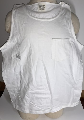 Comfort Colors Herren Tank Top mit Tasche weiß 100% vorgeschrumpfte Baumwolle Gr. M