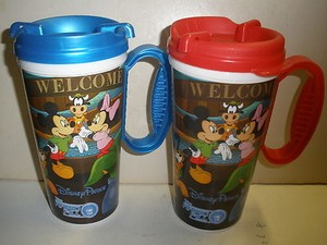 2-Walt-Disney-World-Park-Rapid-Fill-Hot-Cold-Refillable-Souvenir-Mug-Whirley-RED