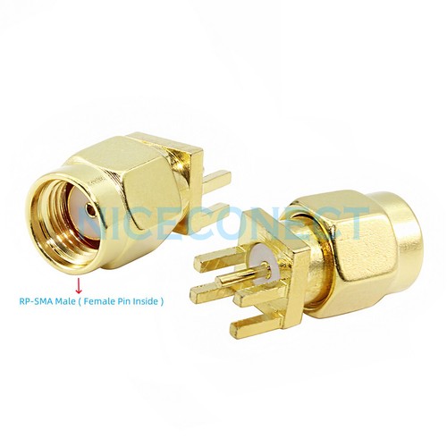 10-50x SMA RP-SMA femelle mâle lot connecteur PCB extrémité lancement trou traversant montage panneau - Photo 5/22