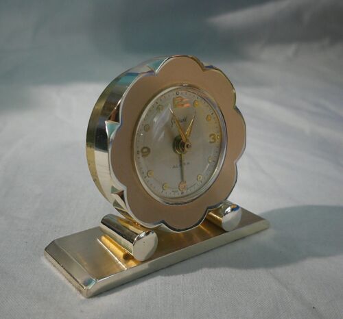 Vtg Working! Sheffield Small Flower Desk-Top Alarm Clock West Germany Swiss Made - Picture 6 of 16