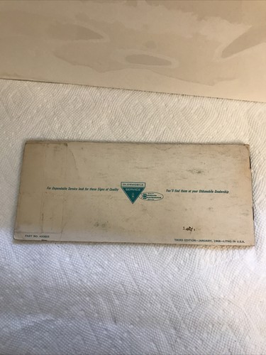 1968 Oldsmobile Owner Protection Plan New Vehicle Warranty Protect O Plate - Picture 6 of 12