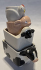 180 Degrees Nesting Farm Animal 4 Measuring Cup Set Cow Sheep Pig Chicken Cute