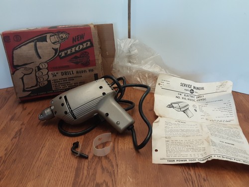 VINTAGE THOR MODEL 910  1/4" ELECTRIC DRILL  - Picture 1 of 6