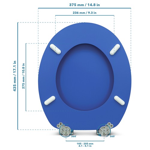 Sanfino® WC Sitz mit Absenkautomatik - Klobrille Toilettendeckel Toilettensitz - Bild 122 von 127