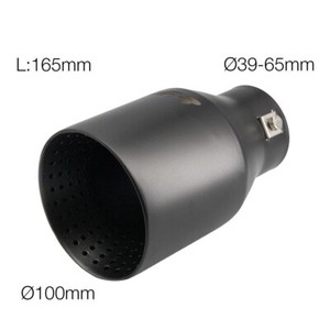 Terminale scarico universale inox nero rotondo singolo 39-65mm TRX/112N