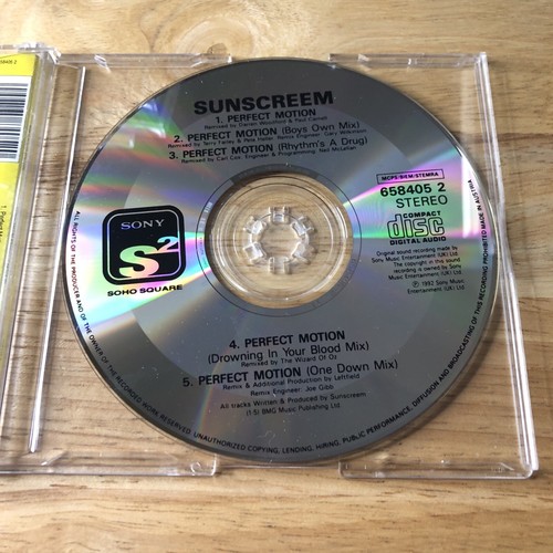 Sunscreem Perfect Motion CD 1992 UK Single 5 Mix 658405 2 - 第 3/3 張圖片