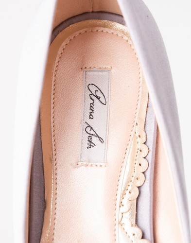 RRP€650 ARUNA SETH Satin Ballerina Shoes US5.5 UK2.5 EU35.5 Butterfly Rhinestone - Imagen 6 de 9