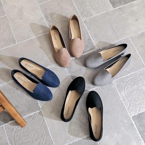 Ataiwee Women Flats Shoes Round Toe Casual Office Suede Work Ballet Shoes UK 7 - Picture 6 of 6