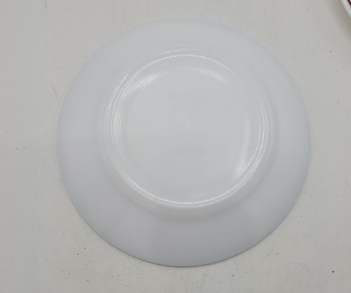 Set Of 4 Vintage Arcopal Milk Glass Snack Plates Restaurant Red-brown Stripe - Picture 9 of 10