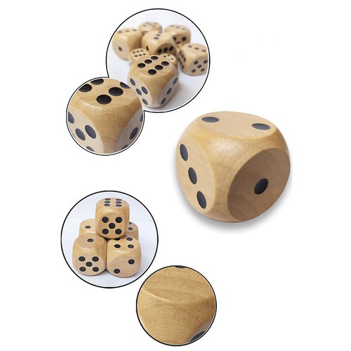 Natur Holzwürfel Augenwürfel 1-6 Spielwürfel Varnished Groß 1.8cm 2cm 2.5cm 3cm - Picture 2 of 6