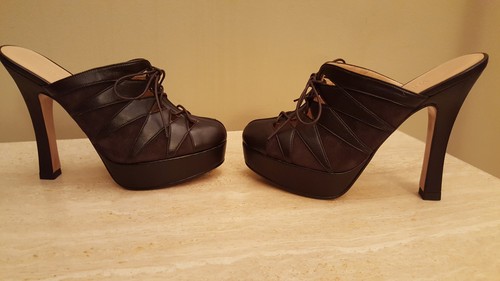 VERSACE HIGH HEELS BROWN Sz 36 US. New - Picture 3 of 8