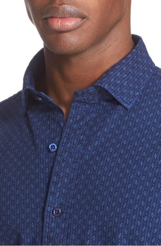 Camisa Polo Ralph Lauren Azul Calce Ajustado Algodón Puntos Rayas Nuevo $185 - Imagen 2 de 3