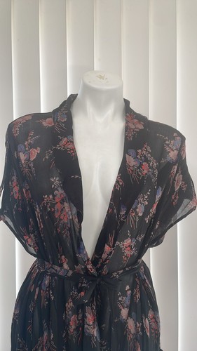Mes Demoiselles kimono Flamboyant Floral Maxi Kimono 100% Silk 2016 MSRP $425 - Picture 7 of 16