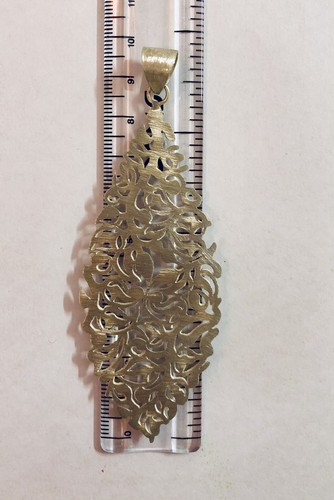 Artisan Crafted Handmade Sterling Silver Filigree Cutwork Indian Pendant - Picture 2 of 6