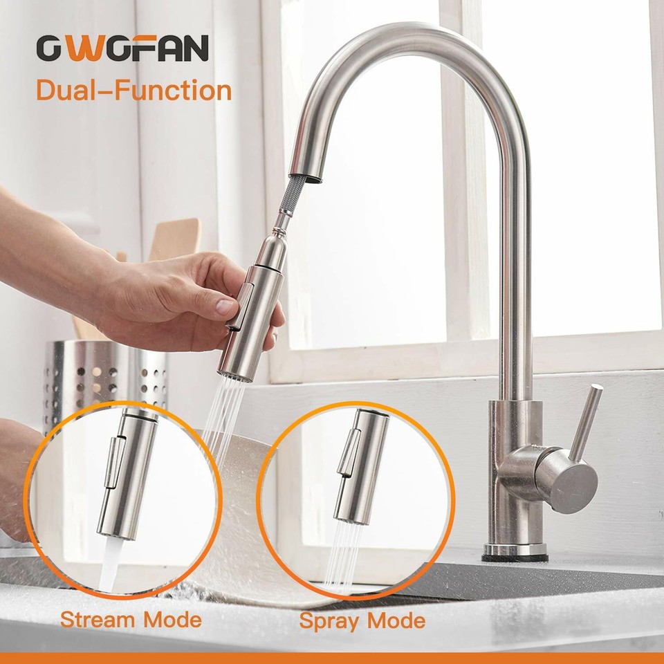 OWOFAN Touch Kitchen Faucets with Pull Down Sprayer Single Hole Deck