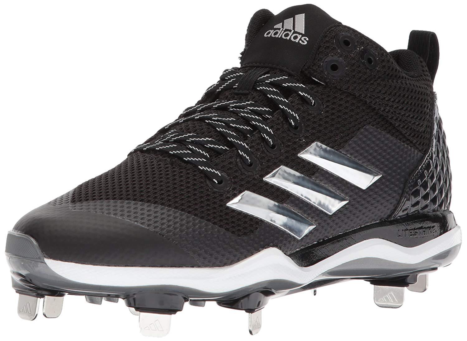 Adidas Men's Freak X Carbon Mid Baseball shoes Black Silver White 15 M Adidas Men's Freak X Carbon Mid Baseball shoes Black Silver White 15 M