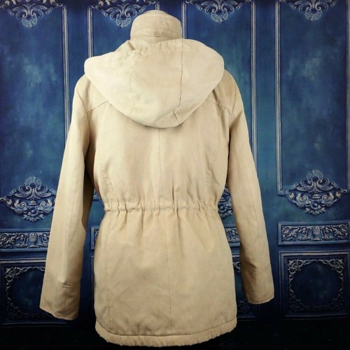 London Fog Womens M Elsie Parka Coat Tan Microfiber Suede Removable Hood - Bild 3 von 11