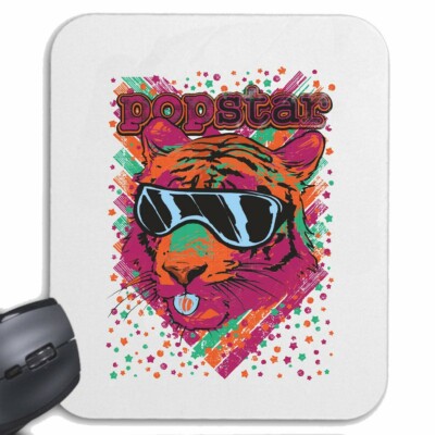 MOUSEPAD MAUSPAD POPSTAR TIGER MIT SONNENBRILLE TIGER WILDTIER RAUBKATZE LEOPARD