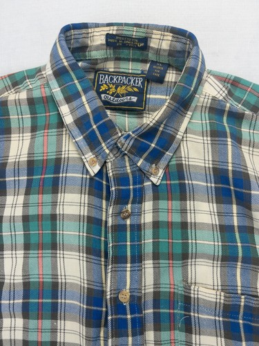 Vintage Flannel Mens XL Light Weight Backpacker 100% Cotton Flannel Grunge - Picture 3 of 12