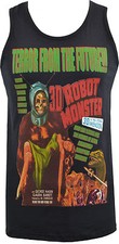 MENS BLACK VEST TANK TERROR FROM THE FUTURE ROBOT MONSTER B-MOVIE SCI-FI S-5XL