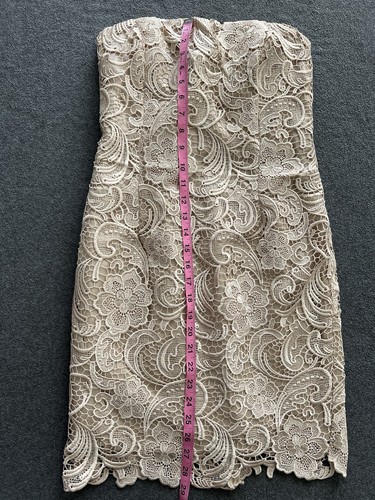 Adrianna Papell Boutique Minikleid Nude Spitze Größe 6 Bodycon Gefüttert Entbeinung EUC! - Bild 14 von 17