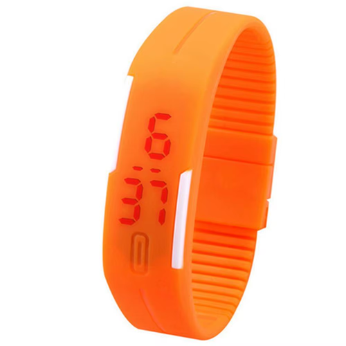 Digitale Armbanduhr für Herren Damen Mode Silikon Rot LED Sport Armband Uhr - Bild 2 von 24