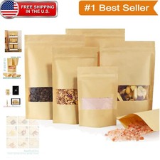 Versatile 3.9" x 5.9" Kraft Paper Window Bags - 100 Pcs Leak-Proof Pouches