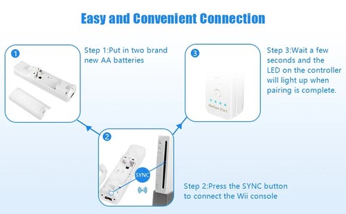 For Nintendo Wii/Wii U Built in Motion Plus Remote Controller & Nunchuck w case - Picture 15 of 20