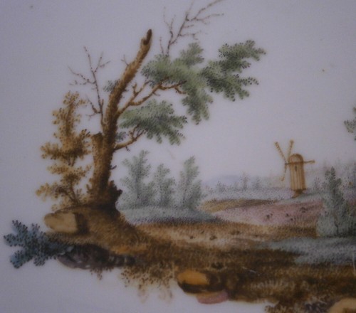 Antique 18tC Furstenberg Porcelain Scenic Oval Dish Porzellan Schale Plate Scene - Picture 8 of 13
