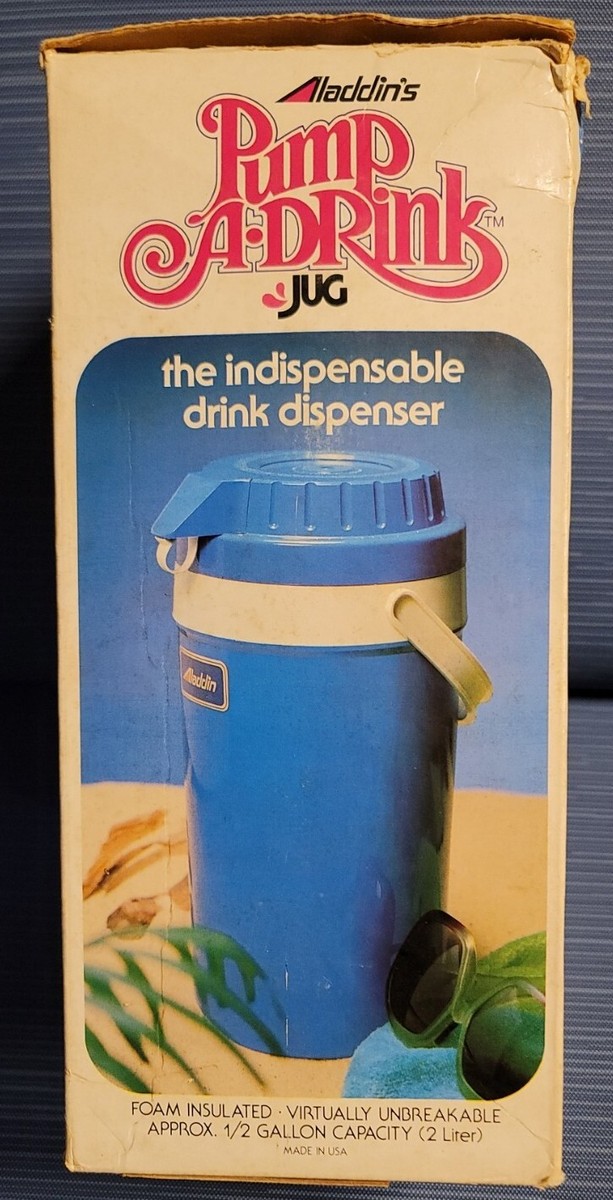 激安大特価! Vintage Hot Blue NOS Gallon 1/2 Jug Drink A Pump Aladdin's 1.0リットル~