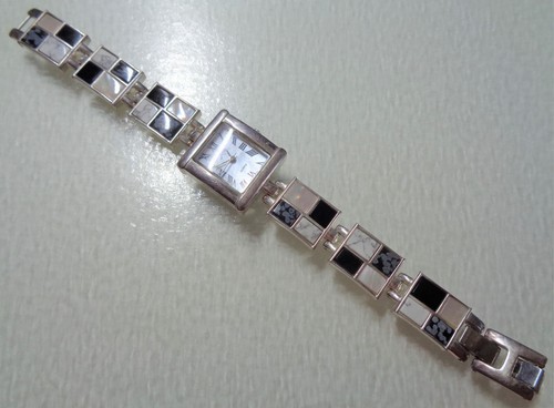 Argento Sterling Timbrato, Firmato Aria, Vintage, Pietre Naturali, Intarsiato, Donna - Foto 2 di 7