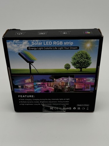 Solar LED Strip Lights Outdoor, SMD 5050 LED Lights Solar Powered RGB LED Strip, - Picture 4 of 8