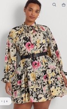 Lauren Ralph Lauren Black Label Multicolor Floral Dress Size 8 Cotton Voile