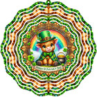 St Patricks Day Wind Spinner 10" Metal Highland Cow Outdoor Garden Kinetic Art