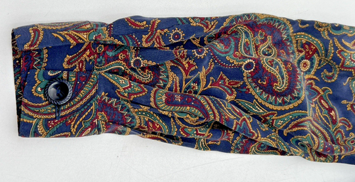 TALBOTS 100% SILK PAISLEY MIDI DRESS WOMENS 10 BELTED, BUTTONS, SIDE POCKETS - Picture 17 of 24