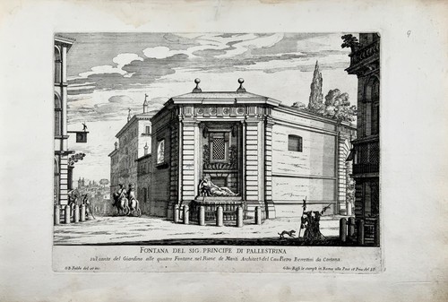 1676 G. B. Falda (1643-1678) Fuente Diana, Roma, Italia 50 cm - Imagen 1 de 3