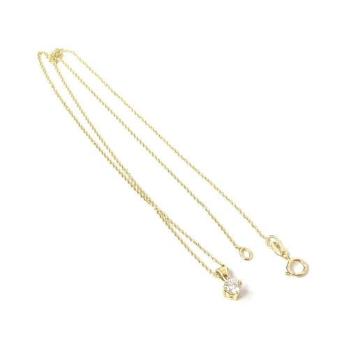 18ct Gold Diamond Pendant Necklace Yellow 0.25ct 40cm Long mm Wide 2g - Picture 22 of 23