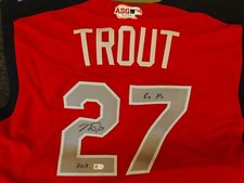 2019 MVP Mike Trout Used ASG BP Jersey Signed Inscribed 1/1 MLB Holograms 👍🏻⭐️